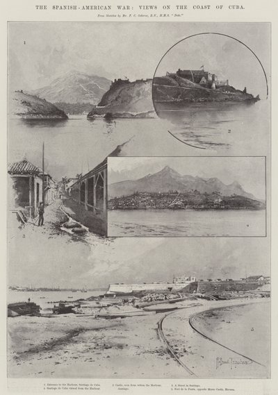 De Spaans-Amerikaanse Oorlog, uitzichten aan de kust van Cuba door Joseph Holland Tringham