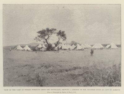 Uitzicht op het Kamp bij Pitsani Pothlugo vanuit het Zuidoosten, met een Deel van de Tentjes van de Ruiters zoals achtergelaten door Jameson door Joseph Holland Tringham