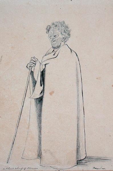Een blinde leider van Otawao, ca. 1844 door Joseph Jenner Merrett