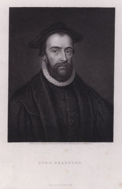 John Bradford, Engelse protestantse martelaar (gravure) door Joseph John Jenkins