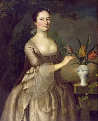 Portret van een vrouw (Mrs Davenport) door Joseph Jonathan Blackburn