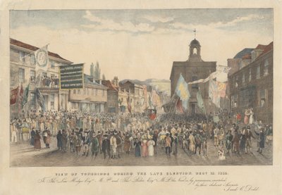 Uitzicht op Tonbridge Tijdens de Laatste Verkiezing, 18 december 1832 door Joseph Josiah Dodd
