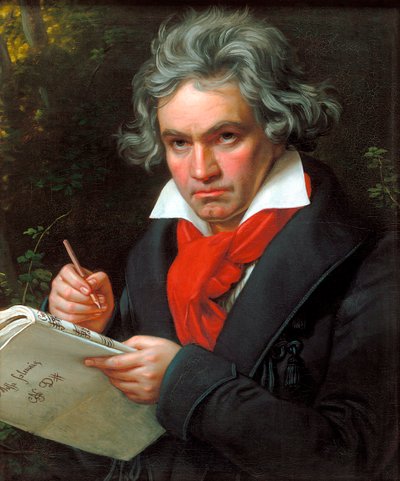 Portret Ludwig van Beethoven tijdens het componeren van de Missa Solemnis, 1820 door Joseph Carl Stieler