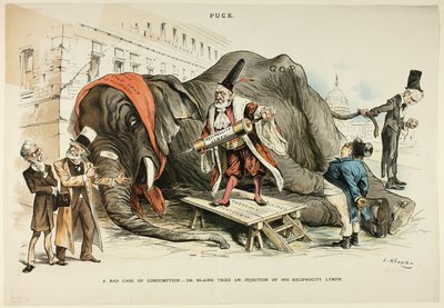 Een slecht geval van consumptie, van Puck door Joseph Keppler