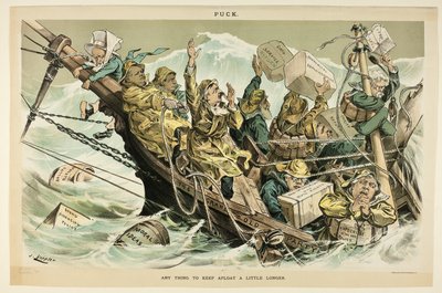 Alles om wat langer te blijven drijven, van Puck door Joseph Keppler