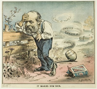 Het maakt hem ziek, van Puck door Joseph Keppler