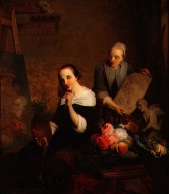 Een Kunstenaar aan het Werk in Haar Atelier door Joseph Kremer