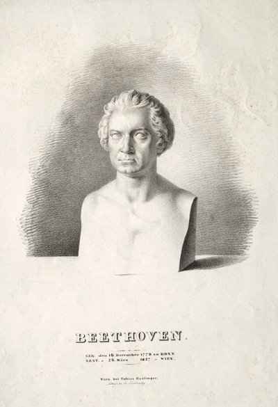 Buste van Ludwig van Beethoven door Joseph Kriehuber