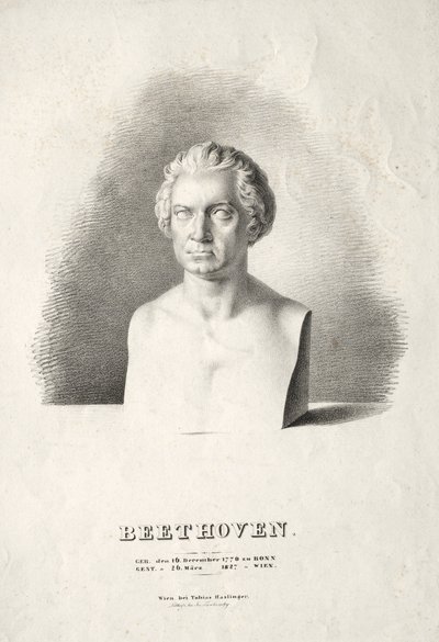Buste van Ludwig van Beethoven door Joseph Kriehuber