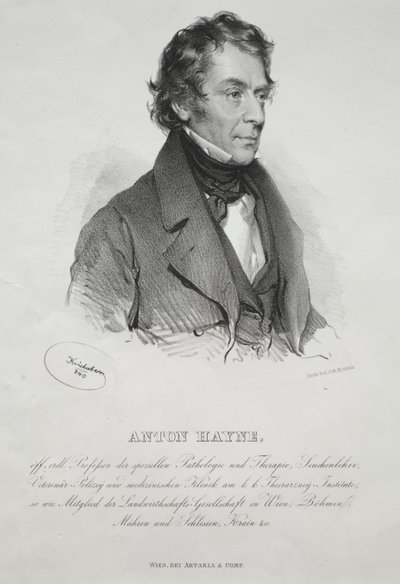 Portret van Dr. Anton Hayne door Joseph Kriehuber