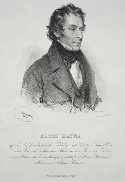 Portret van Dr. Anton Hayne door Joseph Kriehuber