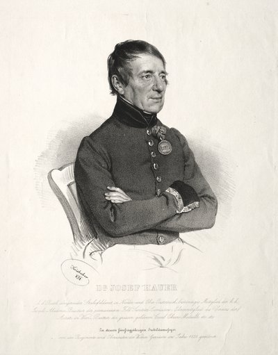 Portret van Dr. Jospeh Hauer door Joseph Kriehuber