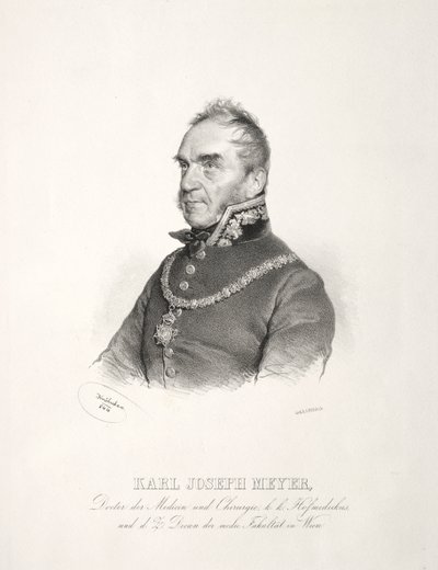 Portret van Dr. Karl Joseph Meyer door Joseph Kriehuber