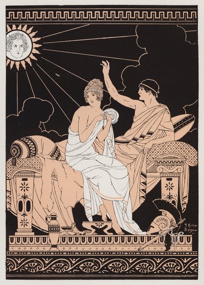 Aphrodite en Eros door Joseph Kuhn Regnier