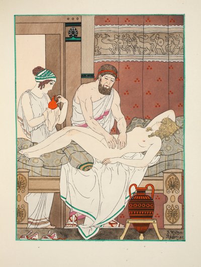Medische massage, illustratie uit 