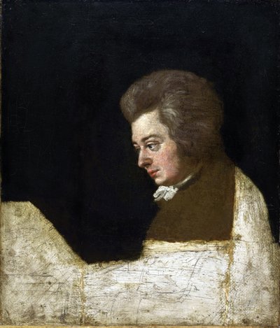 Wolfgang Amadeus Mozart (1756-1791) door Josef Lange door Joseph Lange
