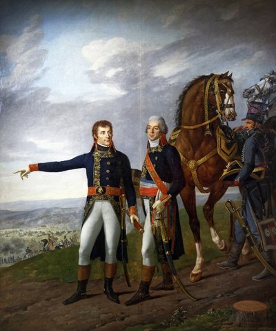 Generaal Bonaparte en zijn stafchef Generaal Louis Alexandre Berthier bij de Slag bij Marengo op 14 juni 1800 door Joseph and Lefevre Robert and Vernet Carle Boze