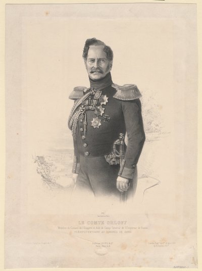 Portret van graaf Alexey Fyodorovich Orlov door Joseph Lemercier