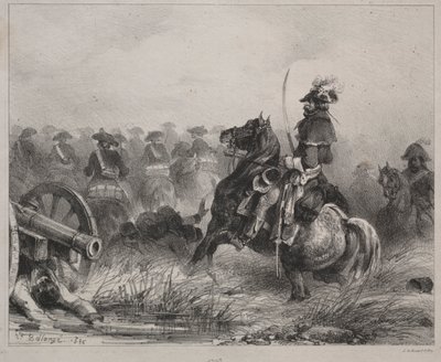Cavaleriescène, 1836 door Joseph Louis Hippolyte Bellange