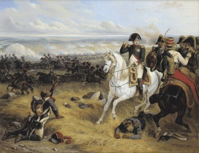 Napoleon in de Slag bij Wagram door Joseph Louis Hippolyte Bellange