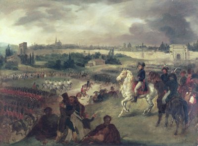 De Intocht van Napoleon Bonaparte (1769-1821) in Milaan in 1796 door Joseph Louis Hippolyte Bellange
