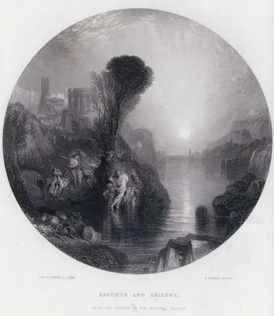 Bacchus en Ariadne door Joseph Mallord William (after) Turner