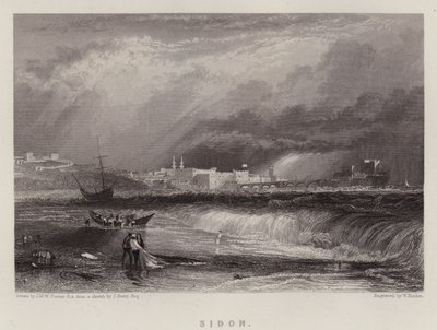 Sidon door Joseph Mallord William (after) Turner