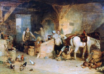 Een dorpssmid die discussieert over de prijs van ijzer door Joseph Mallord William Turner