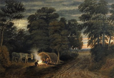 Een zigeunerkamp door Joseph Mallord William Turner
