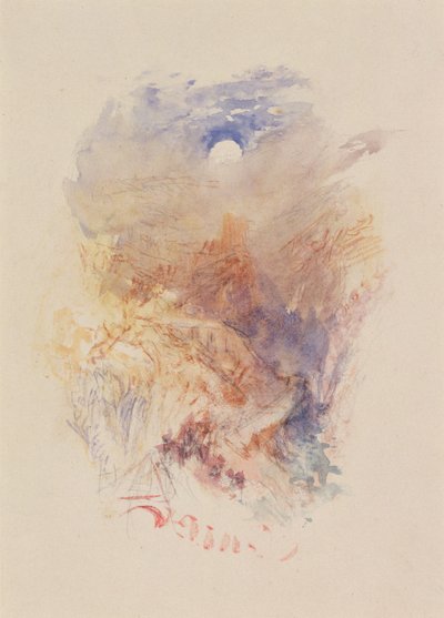 Een bergpas bij maanlicht, c.1845 door Joseph Mallord William Turner