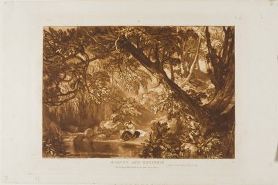 Aesacus en Hesperie, plaat 66 uit Liber Studiorum door Joseph Mallord William Turner