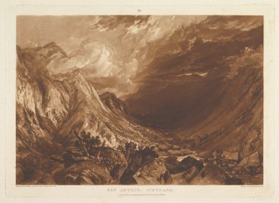 Ben Arthur, Schotland Liber Studiorum, deel XIV, plaat 69 door Joseph Mallord William Turner
