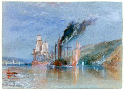 Tussen Quillebeuf en Villequier door Joseph Mallord William Turner