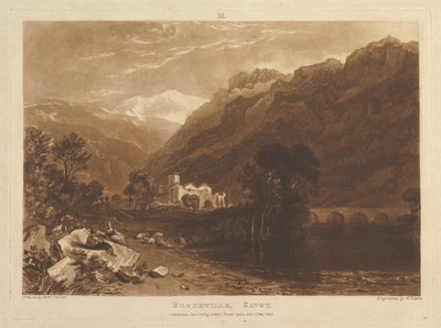 Bonneville, Savoye Liber Studiorum, deel XIII, plaat 64, 1 januari 1819 door Joseph Mallord William Turner