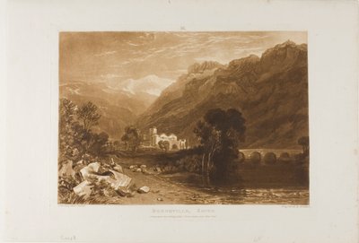 Bonneville, plaat 64 uit Liber Studiorum door Joseph Mallord William Turner