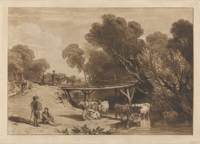 Brug en koeien door Joseph Mallord William Turner