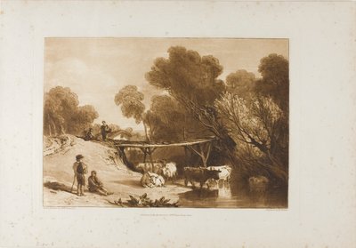 Brug en Koeien, plaat 2 uit Liber Studiorum door Joseph Mallord William Turner