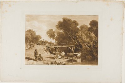 Brug en Koeien, plaat 2 uit Liber Studiorum door Joseph Mallord William Turner