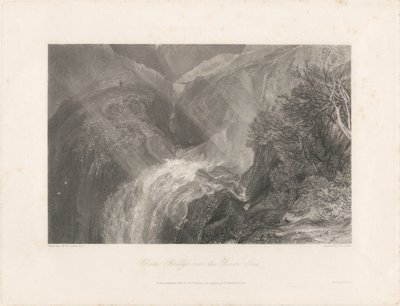 Kettingbrug over de rivier Tees, 1838 door Joseph Mallord William Turner