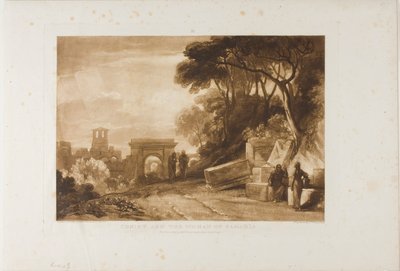Christus en de vrouw van Samaria, plaat 71 uit Liber Studiorum door Joseph Mallord William Turner