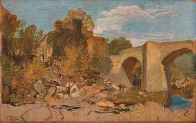 Devonshire Brug met Cottage, 1813 door Joseph Mallord William Turner