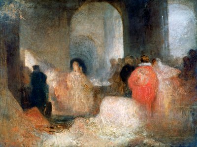 Diner in een Grote Kamer met Figuren in Kostuum, ca. 1830-1835 door Joseph Mallord William Turner