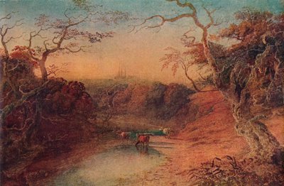 Verre uitzicht op de kathedraal van Lichfield, 1909 door Joseph Mallord William Turner