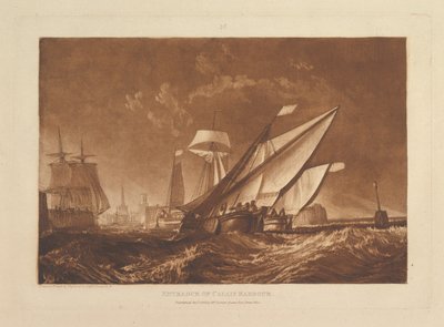 Ingang van de haven van Calais Liber Studiorum, deel XI, plaat 55 door Joseph Mallord William Turner