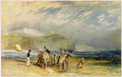 Haven van Folkestone en kust naar Devon, ca.1830 door Joseph Mallord William Turner