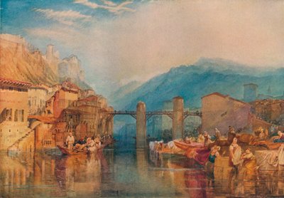 Grenoble Brug, 1824 door Joseph Mallord William Turner