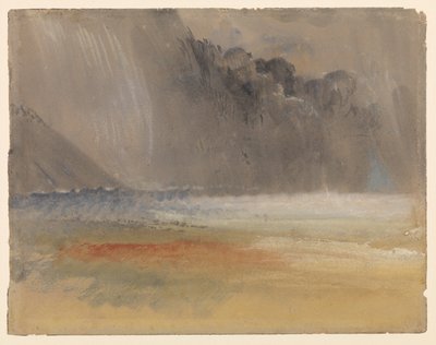 Opgehoopte onweerswolk boven zee en land door Joseph Mallord William Turner