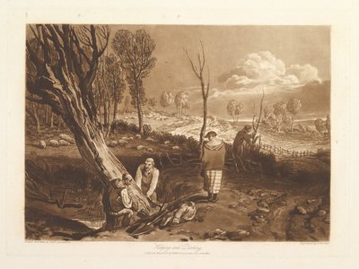 Heggen en greppels Liber Studiorum, deel X, plaat 47, 23 mei 1812 door Joseph Mallord William Turner