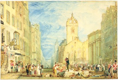 Hoogstraat, Edinburgh, c.1818 door Joseph Mallord William Turner