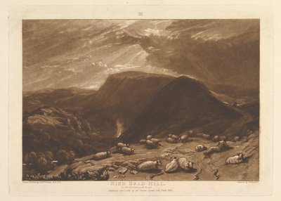 Hind Head Hill, Op de Portsmouth Road Liber Studiorum, deel V, plaat 25 door Joseph Mallord William Turner